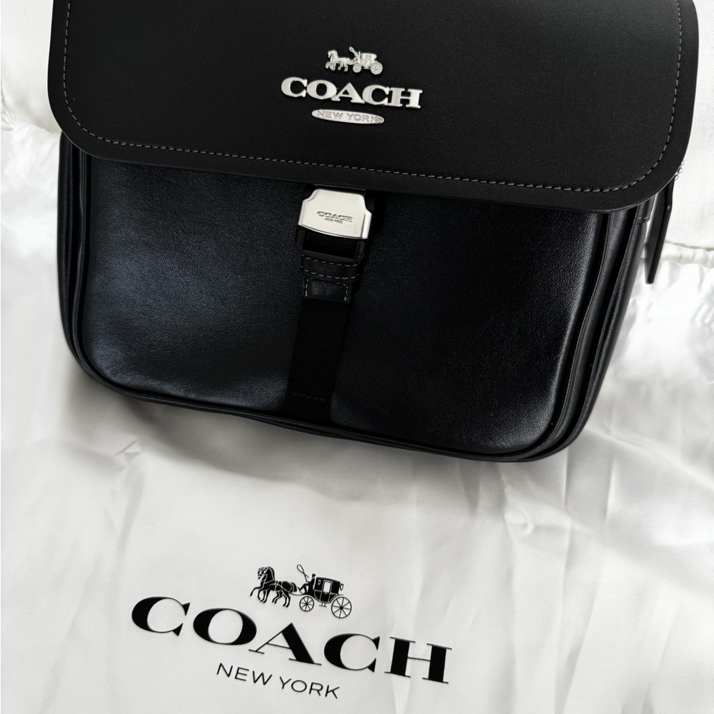 Coach Black Crossbody Bag with Silver Logo